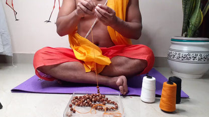 Bodhi and  Rudraksha seeds Mala, Buddhist beads ,Hand Knotted Necklace, Tibetan Prayer,Mantra Chanting Hindu,Meditation tools,Monk bracelet