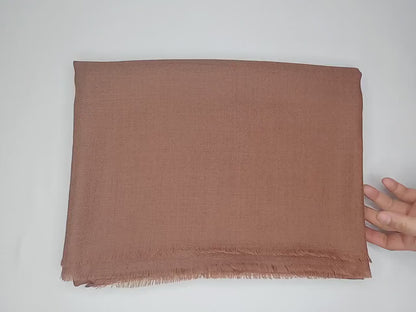 Handwoven Lightweight Brown Pure Pashmina Wool Meditation Shawl,Pashmina Wool Prayer Wrap,Himalayan Cashmere Stole/Scarf,Pashmina Wool Wrap