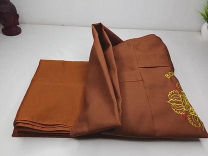 Theraveda Organic Cotton Authentic Buddhist Monk Monastic Robe and Color-Matching Bag Set,Kasaya Monastic Essential Kit,Monks Carrying Combo