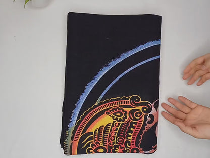 Natural Multi-Color Hindu God Lord Ganesh Tie-Dye Handprinted Cotton Cloth Wall Tapestry,Spiritual Wall Hanging,Zen Yoga Meditation Tapestry