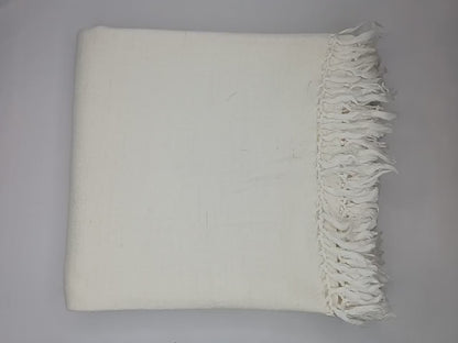 OM X-Large Handwoven OffWhite Thick/Heavy Authentic Himalayan Yak Wool Meditation Blanket,Yak Prayer Shawl,Tibetan Yak Wool Prayer Wrap