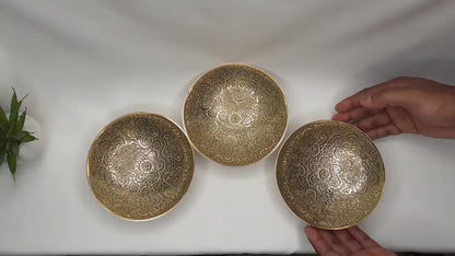 Decorative Handcrafted Floral Brass Ritual Prayer Offering Bowl,Handmade Brass Bowl  with Flower Embossed Design,Brass Altar Decor/Bowl
