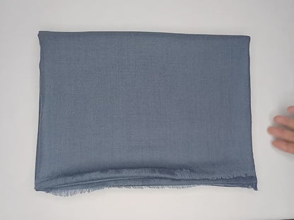 Handwoven Lightweight Blue Pure Pashmina Wool Meditation Shawl,Pashmina Wool Prayer Wrap,Himalayan Cashmere Stole/Scarf,Pashmina Wool Wrap