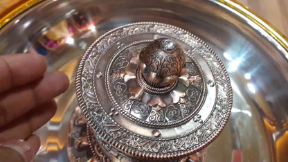 Tibetan Buddhist Meditation Prayer Wheel, Buddhist Ritual Object, Handcrafted Tibetan Spinning Wheel,Buddhist Collectibles, Spiritual Item