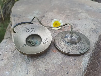 Vintage Rare Authentic Large Dragon Carved Tibetan Tingsha Bells,Handmade Tibetan Buddhist Ritual Cymbal,Yoga Meditation Sound Healing Tool