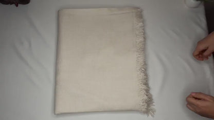 Extra Large Thick Beige Handwoven Pure Pashmina Wool Meditation Shawl,Cashmere Prayer Blanket,Himalayan Cashmere Blaket,Pashmina Wool Wrap