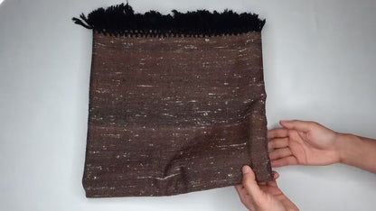 Handwoven Brown Pure Himalayan Sheep Wool Meditation Shawl,Himalayan Prayer Blanket,Kullu Shawl,Ethnic Indian Shawl,Wool Prayer Wrap
