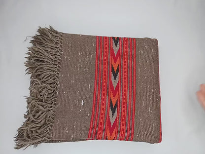 Handspun Handwoven Pure Himalayan Yak Wool Shawl,Oversized Yak Scarf,Ethnic Indian Yak Stole,Tibetan Yak Wool,Embroidered Himalayan Yak Wrap