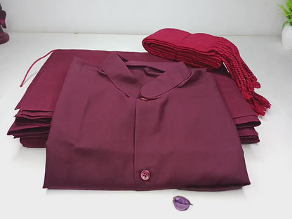 3 Piece Tailored Organic Cotton Authentic Theraveda Buddhist Monk Monastic Robe Set,Kasaya Monastic Prayer/Meditation/Spiritual Cloth Set