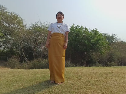 Layman Unisex Tibetan Buddhist Meditation Skirt,Tibetan Half Chuba Wrap-Around Cotton Meditation Cloth,Monastery Style Spiritual Lower Robe