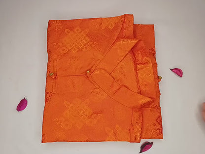 Traditional Tibetan Brocade Silk Buddhist Yogi Prayer Shirt,Tibetan Meditation Shirt,Ethnic Tibetan Long Sleeves Cloth,Buddhist Prayer Shirt